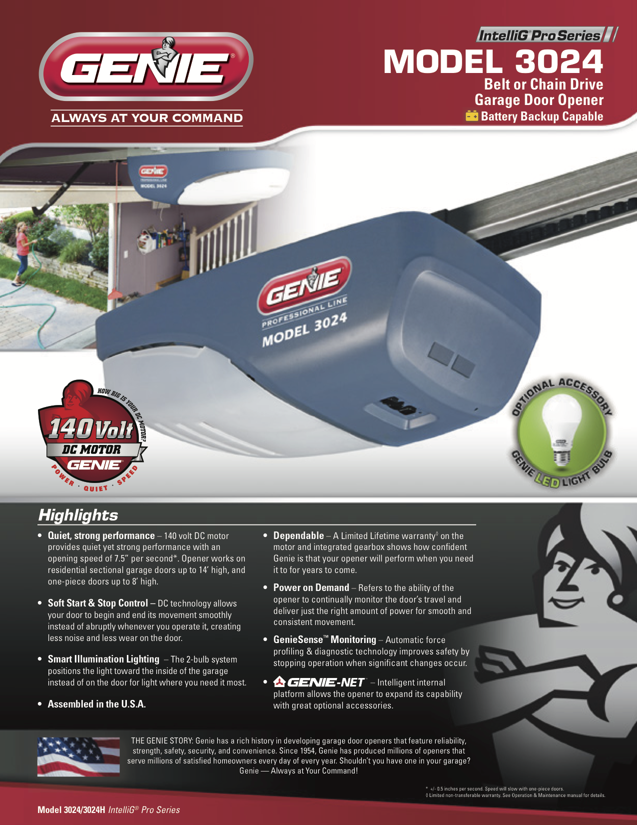 Unique Genie Professional Line Model 3024 Liftmaster Security Plus 2.0